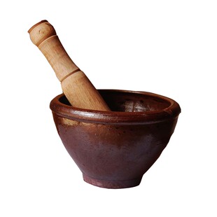 湖南安仁茶陵特产椒钵焦巴研磨碗擂茶抖辣椒钵中号土陶碗云南舂桶