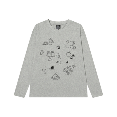 【Endweep官方店】线条刺绣长袖t