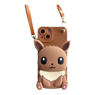 伊布零钱包适用OPPO reno10pro手机壳a58xA72背带reno98764se女斜挎挂绳k10软A93s小众A96防摔findx5卡通可爱