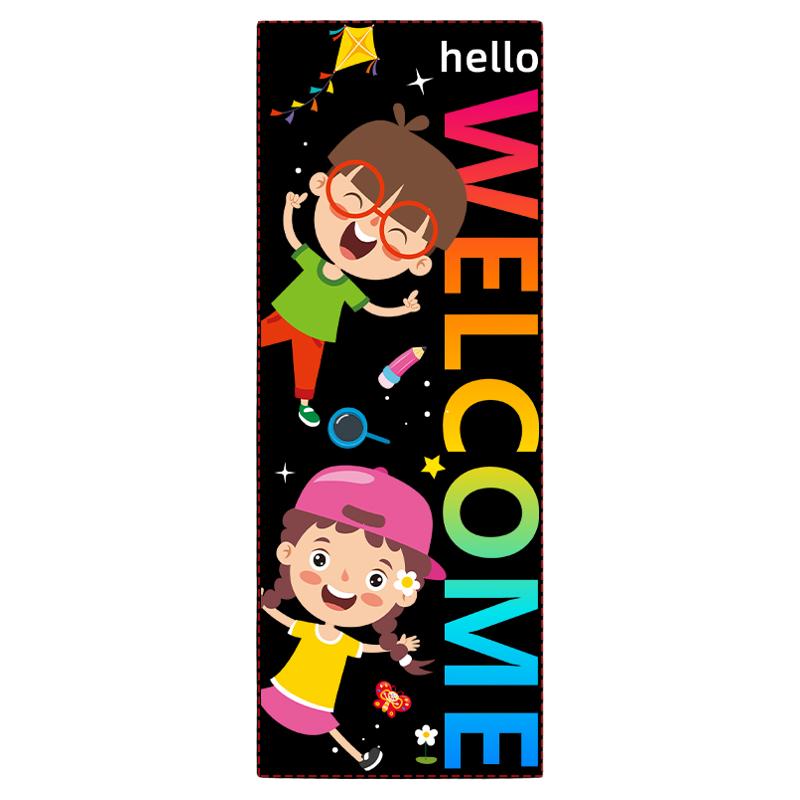 卡通儿童拼贴欢迎幼儿园