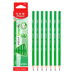 法国MAPED马培德无木铅笔HB小学生幼儿园写字铅笔儿童三角杆正姿写字笔12支装安全环保高颜值学习用品旗舰店