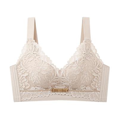 润微小胸聚拢轻奢丝滑缎面裸感无痕收副乳调整型内衣女无钢圈文胸
