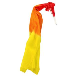 星星之火舞蹈扇三色渐变真丝长绸扇双面纯红色舞蹈扇子表演出道具