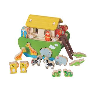 EverEarth积木船宝宝玩具诺亚方舟动物园木质拼搭玩偶男女孩礼物