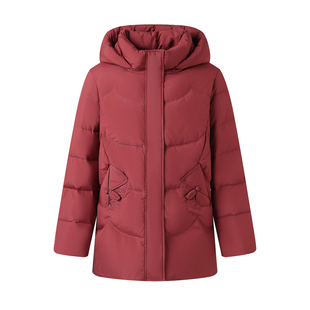 冬装妈妈羽绒服石墨烯自动加热老太太中老年加厚保暖连帽时尚外套