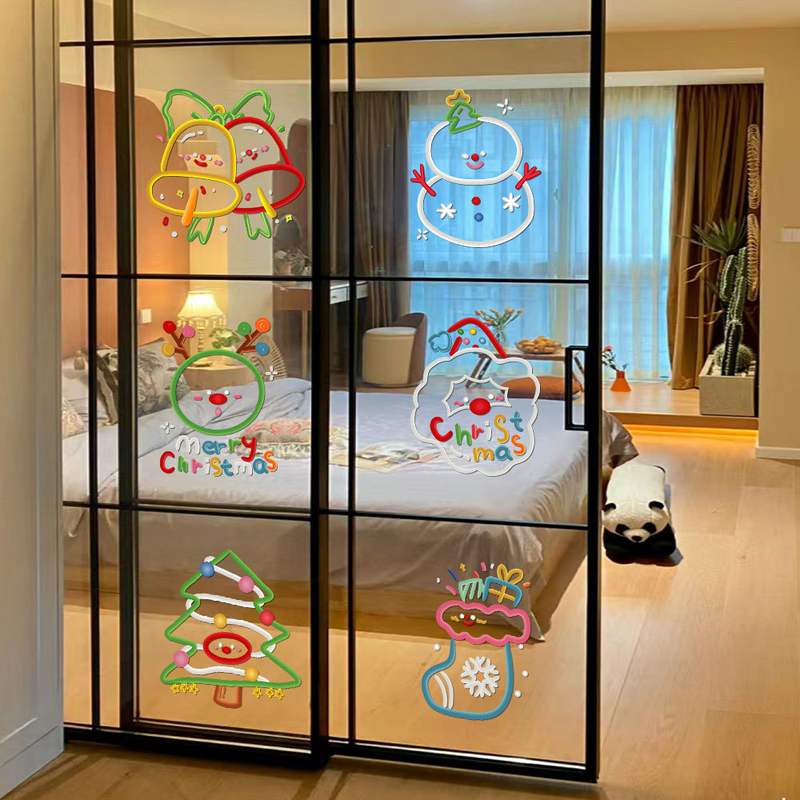 2026新年圣诞节小元素门静电橱窗元旦玻璃贴贴纸窗花装饰过年布置