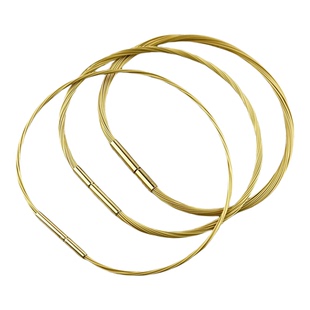 细款防水手绳细钢丝金黄色穿串小孔转运珠金色钢丝绳手链本命年