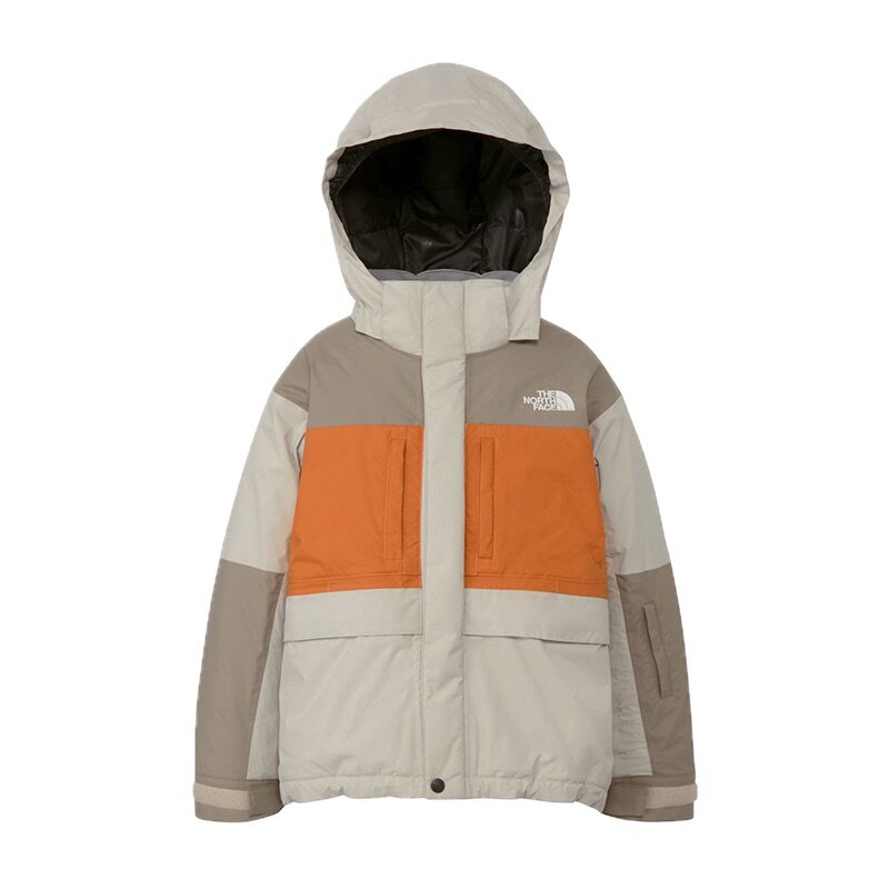 日本北面 the north face 2025冬儿童拼色滑雪防水羽绒保暖冲锋衣