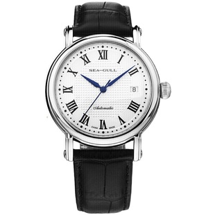 海鸥表819.368经典罗马字蓝针日历防水商务自动机械男表入门款