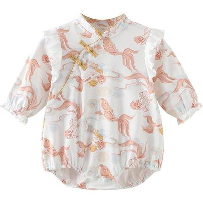 纯棉衣服新生儿包屁秋季