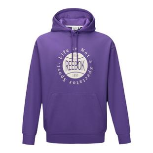 Reebok锐步官方26新品男女同款时尚篮球元素图案连帽套头卫衣