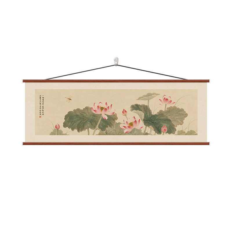 荷花图新中式沙发背景墙装饰画