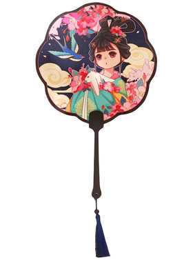 锦似年华团扇古风宣纸扇子