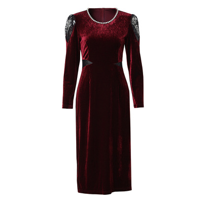 海青蓝裙子秋季连衣裙