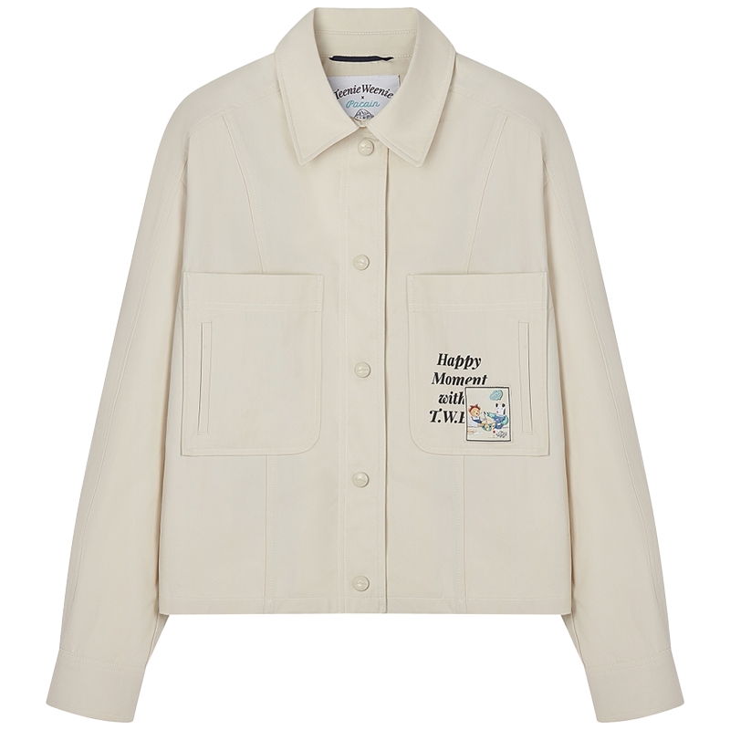 TeenieWeenie小熊&PACAIN联名通勤休闲女装基础款衬衫式外套短款