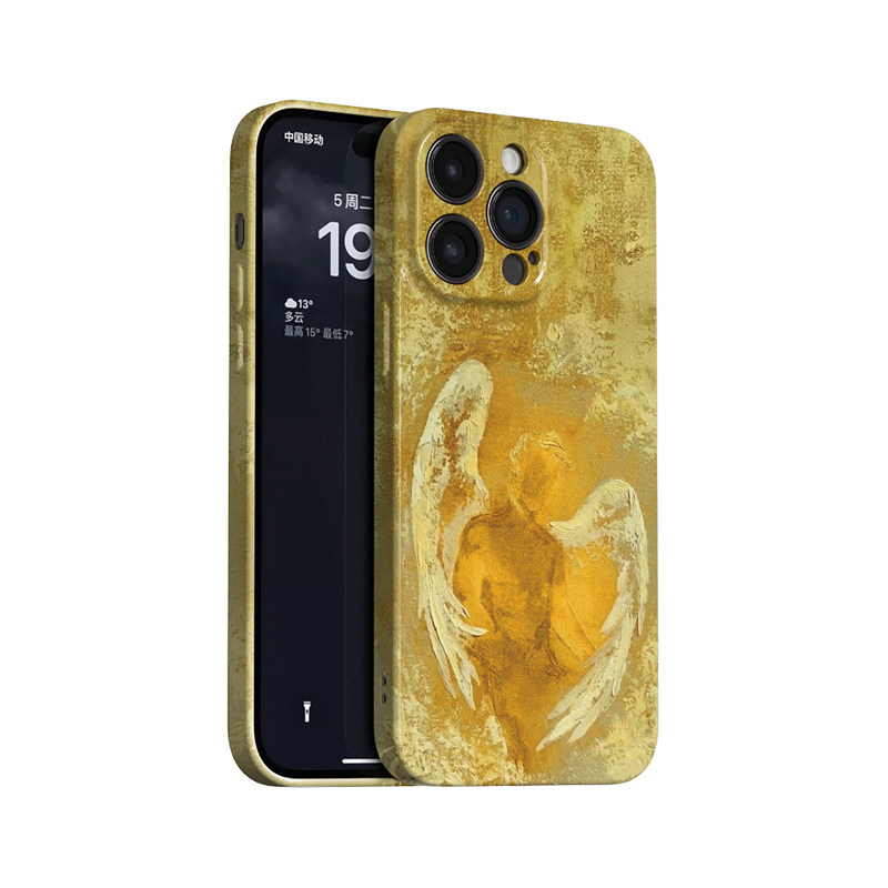 神佑~复古金色天使iphone17promax手机壳苹果16华为nova14小米15油画opporeno13软壳vivox200一加ace6magic8