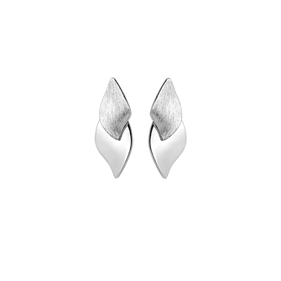 白岚双叶耳钉女925银爆款小众