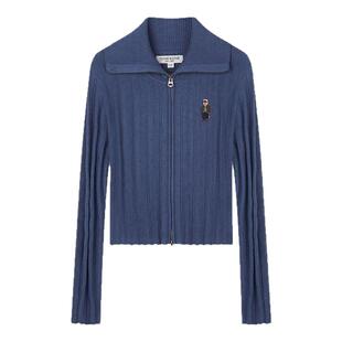 TeenieWeenie小熊奥莱毛针织开衫春秋季美式潮酷休闲翻领上衣女装