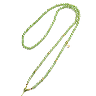 锦鲤锁天珠配链手工串珠吊坠挂绳金锁双耳项链绳天然和田玉项链绳