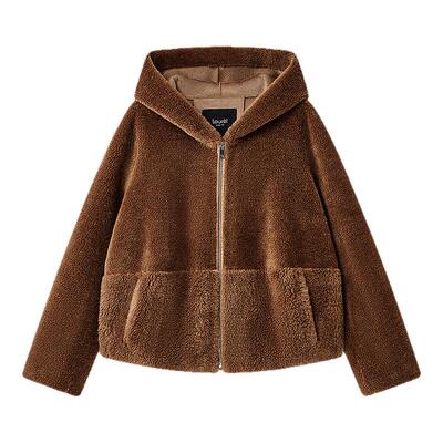 【绵羊毛】Laurel劳芮26春新款连帽拉链皮毛一体外套LWD366R01000