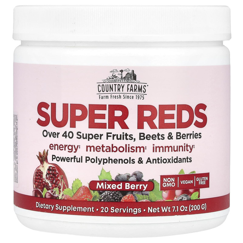 Country Farms Super Reds混合浆果粉眼部健康守护心脏健康能量补