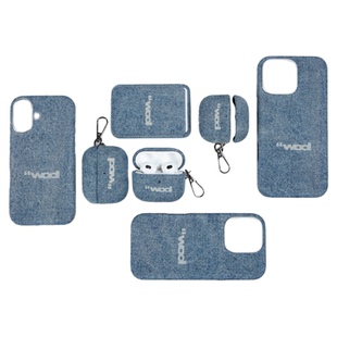 ODxW11联名水洗做旧牛仔布Iphone苹果手机Airpods耳机壳 磁吸卡包