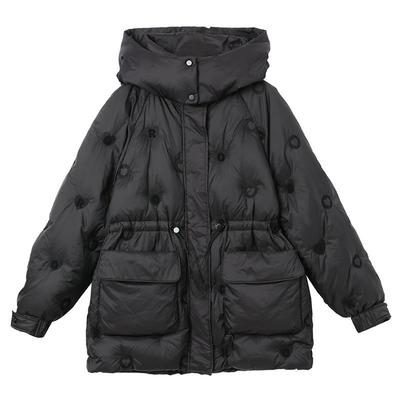 刺绣羽绒股外套小众连帽