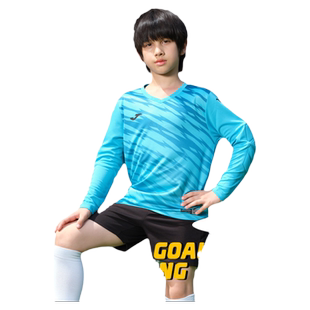 Joma新款儿童足球守门员上衣长袖T恤护肘防护足球运动服门将服