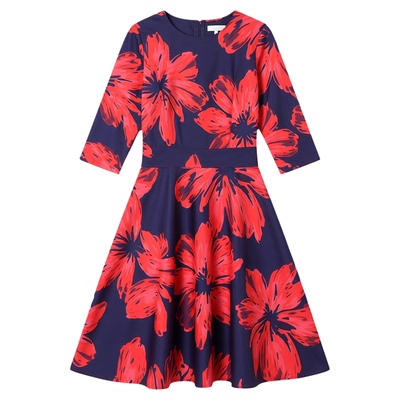 Round Neck Neck Waist Slim Fit A-Line Dress圆领收腰A字连衣裙