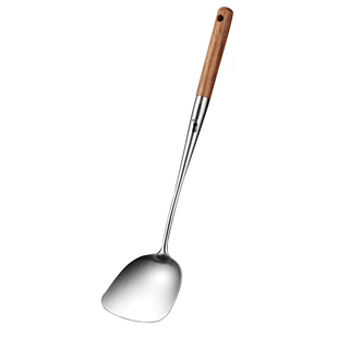 304不锈钢炒勺炒铲锅铲家用长柄汤勺分菜勺厨师专用炒菜勺子铲子