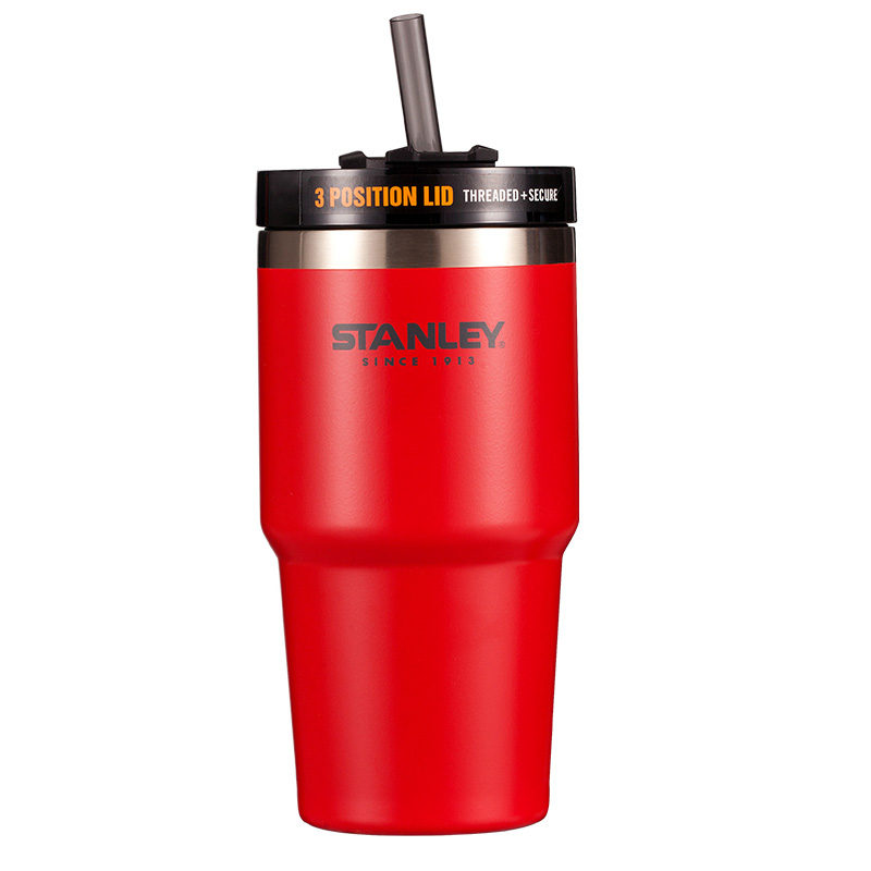 Stanley史丹利車(chē)載吸管杯不銹鋼保溫帶蓋創(chuàng)意咖啡杯戶(hù)外便攜學(xué)生