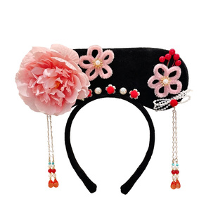 古风格格发箍宫廷汉服女童头饰贵妃旗头头箍甄嬛国风头花步摇发饰