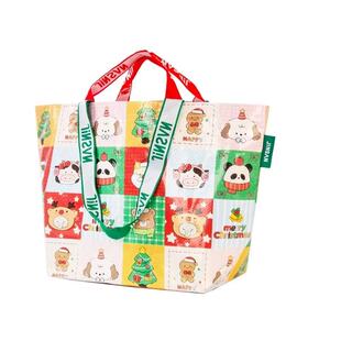 新款编织袋卡通手提袋大容量超市购物袋装衣服防水沙滩游泳便携