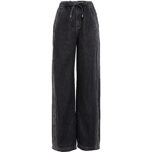 ONLY2025冬季新款NBA联名梨型友好香蕉裤宽松阔腿长裤牛仔裤女