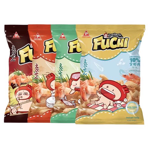 富吃泰国进口3包装虾条网红非油炸巨好吃的解馋小包零食休闲食品