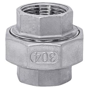 304不锈钢平面活接内螺纹接头丝扣活牙直通软密封油任201内丝活结