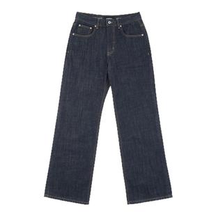 haonanhuang 复古纯色12.5盎司未脱浆原牛宽松直筒宽松微喇牛仔裤