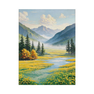 大芬村现代纯手绘油画花卉森林客厅沙发装饰画入户玄关风景挂画