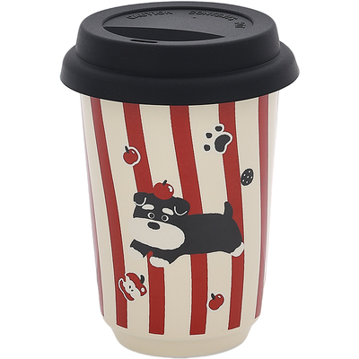 可爱陶瓷咖啡杯带盖雪瑞纳杯子