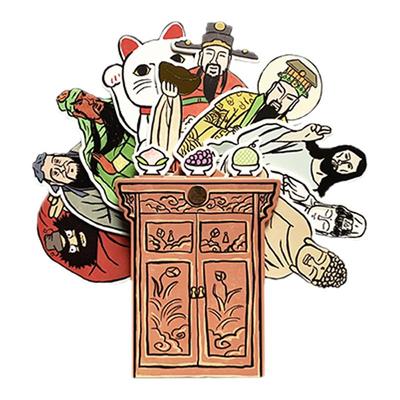 财神爷招财猫装饰摆件