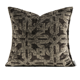 柏洛斯Fashionable时尚轻奢高级感深咖色高端沙发腰靠垫床头靠枕