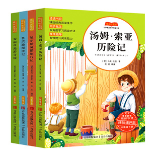 鲁滨逊漂流记快乐读书吧六年级下册全套4册正版汤姆索亚历险记爱丽丝漫游奇境记尔斯骑鹅旅行记老师推荐小学生必读的课外阅读书籍