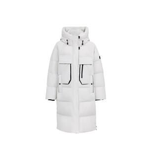 绫致ONLY2025冬季新款90白鸭绒三防连帽保暖中长款羽绒服女