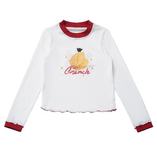 pinksavior【点心盒子】奇趣小薯片红白俏皮长袖半裙星星徽章套装