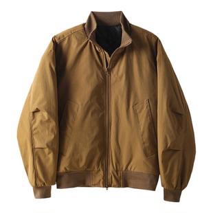 LUUD 针织罗纹立领双拉链夹克外套男冬内里夹棉保暖短宽版型棉服