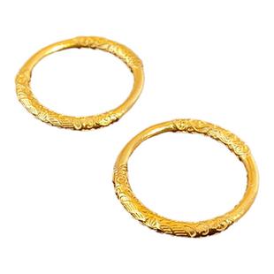 新中式卷草纹沙金戒指女款小众设计指环2025新款轻奢高级感食指戒