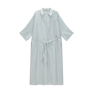 EXCEPTION例外女装中式衬衫开襟连衣裙绣花新中式连身裙