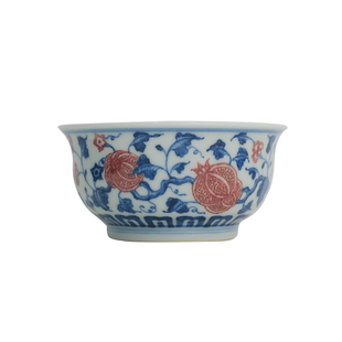 小谦山房宣德瓜瓞绵绵青花釉里红主人杯单个高档陶瓷茶杯茶具套装