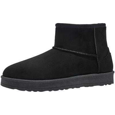 人本官方店新款雪地靴男鞋平底板鞋男士情侣款短筒学生加绒保暖靴