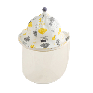 婴儿防护面罩新生儿小月龄宝宝外出防飞沫帽子婴幼儿防风防疫帽子